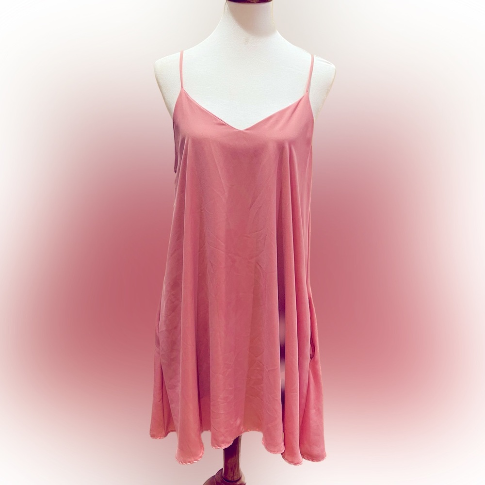 Peach Love blush pink slip dress perfect for summer parties or vacation